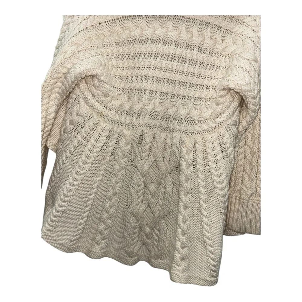 Ralph Lauren Girls Yth S 7/8 Cable Knit Cardigan Cream Ivory Open‎ Front Sweater